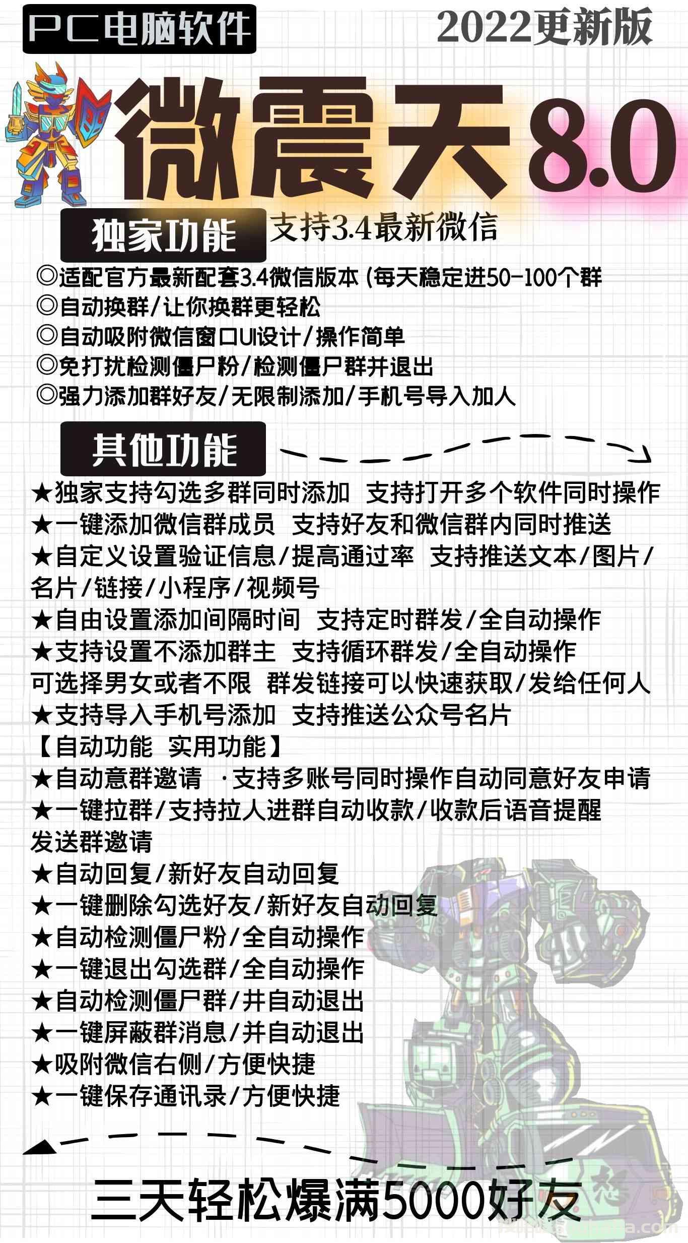 【微震天8.0正版】内置功能图-电脑PC端右吸附式功能区-《威震天8.0激活码》【正版授权威震天官网】